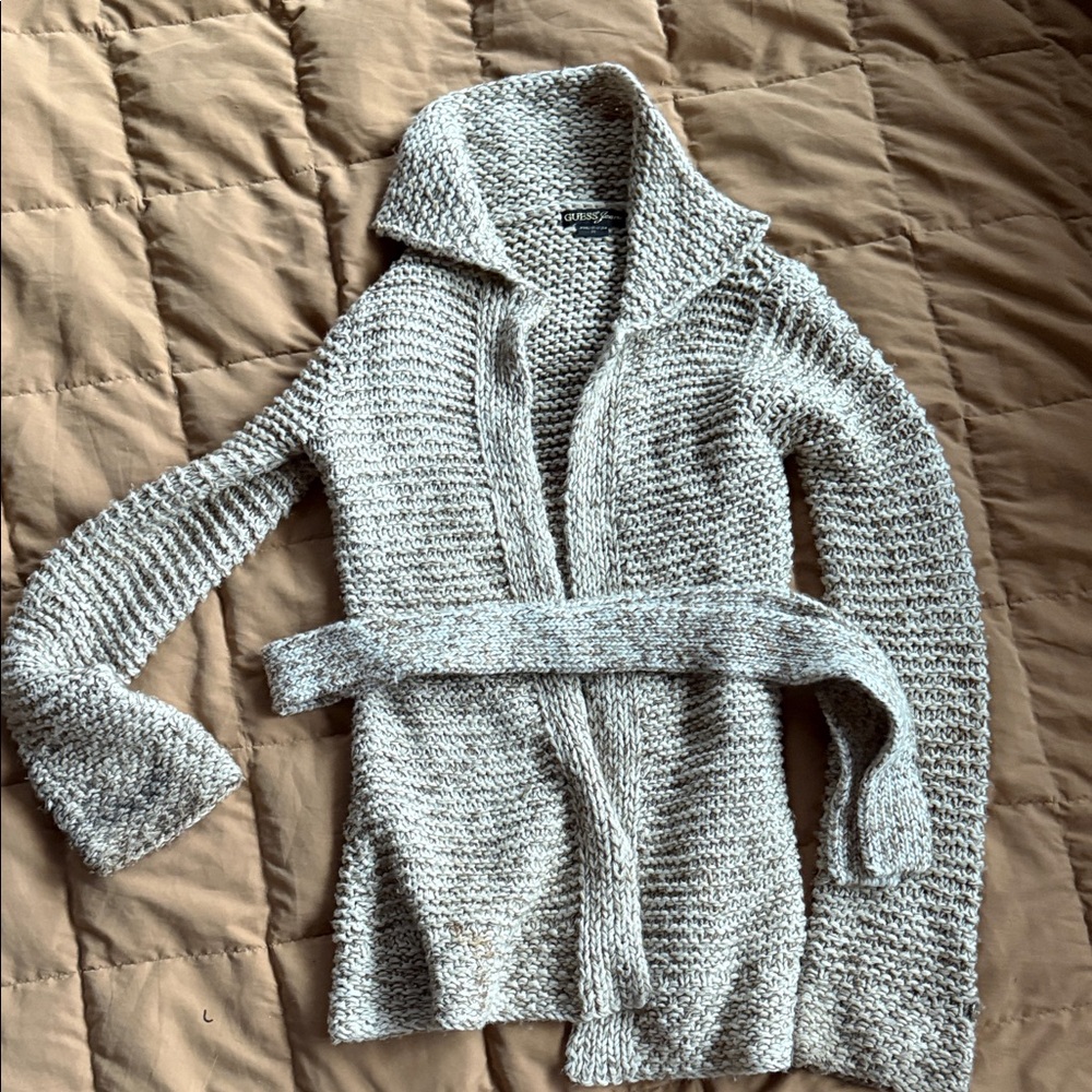Guess Women's vintage Textured Gray Cardigan